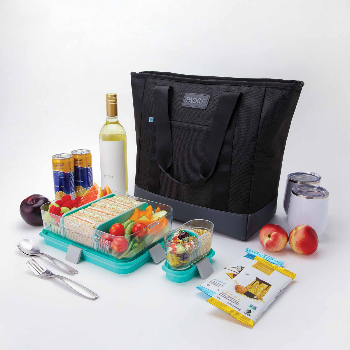freezable-carry-tote-k9 freezable-carry-tote-black-gray-food-combo-angled.jpg